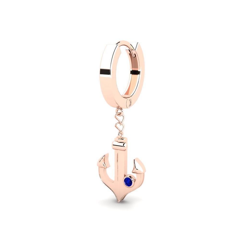 9ct Rose Gold Sapphire Men's Earring Lamanes
