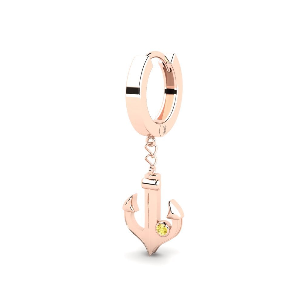 9ct Rose Gold Yellow Sapphire Men's Earring Lamanes