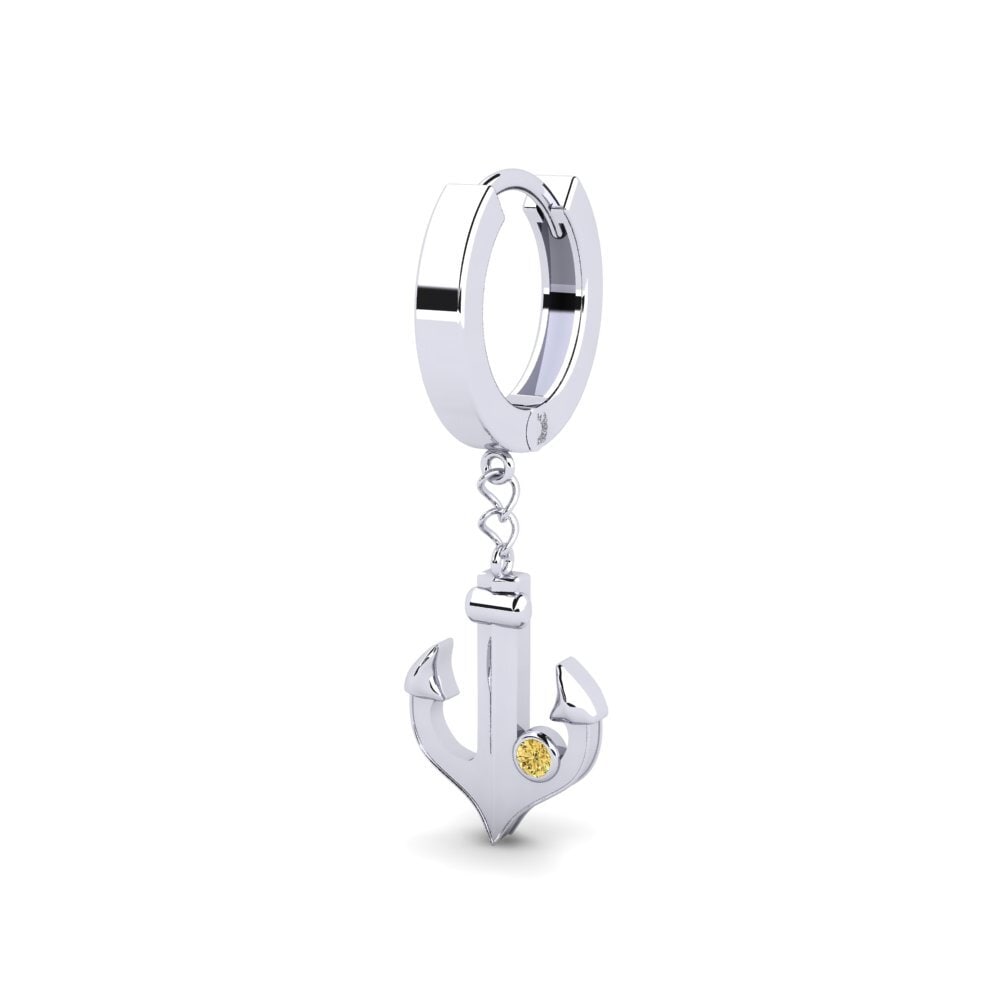 950 Palladium Yellow Diamond Men's Earring Lamanes
