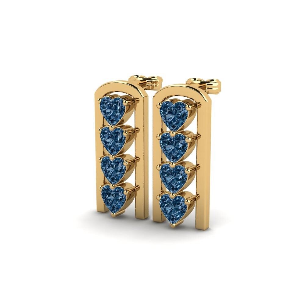 Diamant Bleu Boucle d'oreille femme Laminage