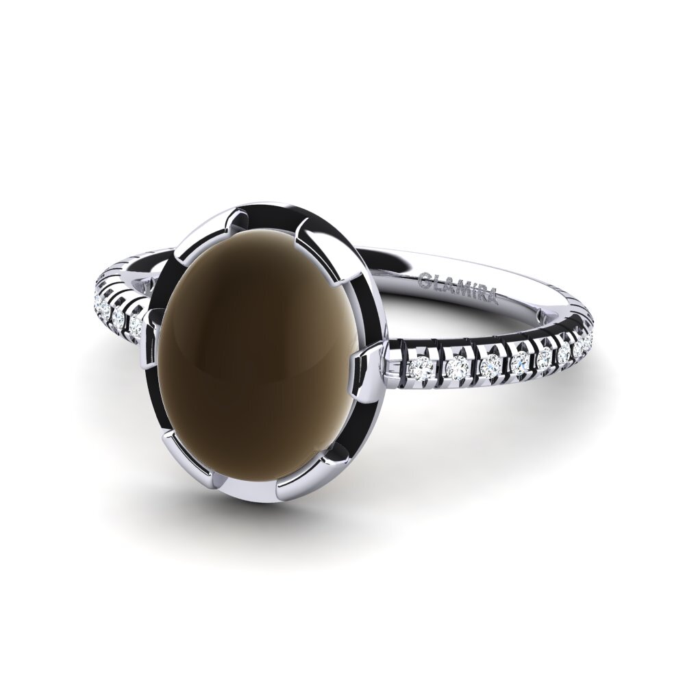Cabochon Smoky Topaz Ring Lamis
