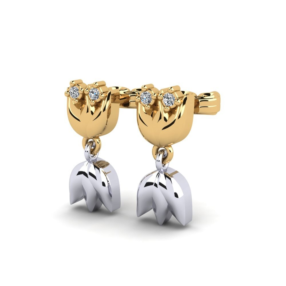 14ct Yellow & White Gold Women's Earring Lampiste