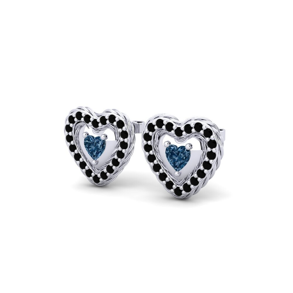 Corazón Diamante Azul Pendiente de mujer Lancy