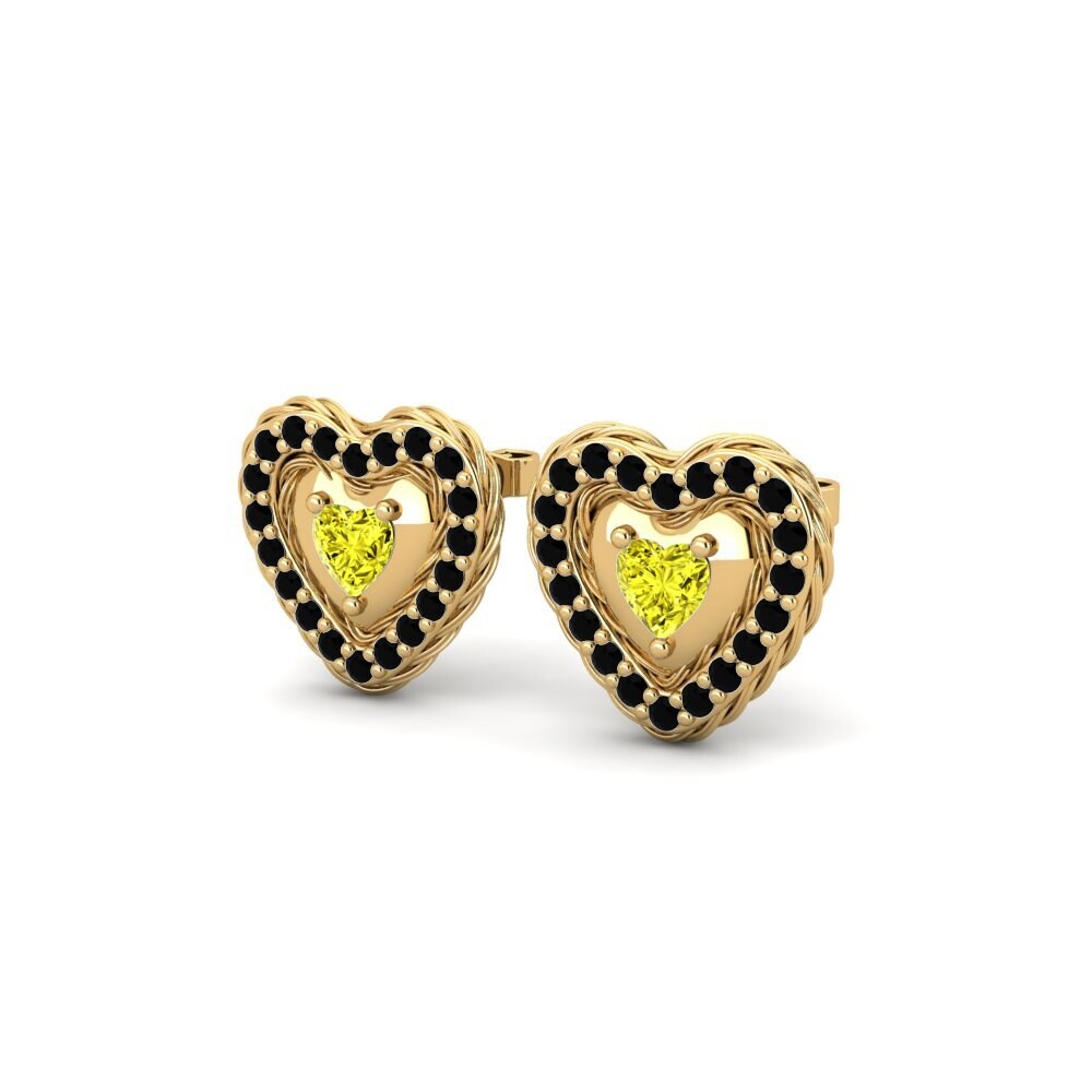 Oro Giallo 750 Diamante Giallo Orecchino da donna Lancy