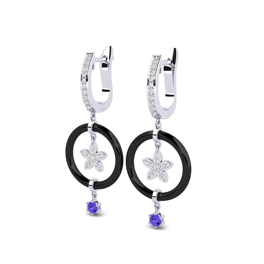 Platino 950 Tanzanita Pendiente de mujer Landers