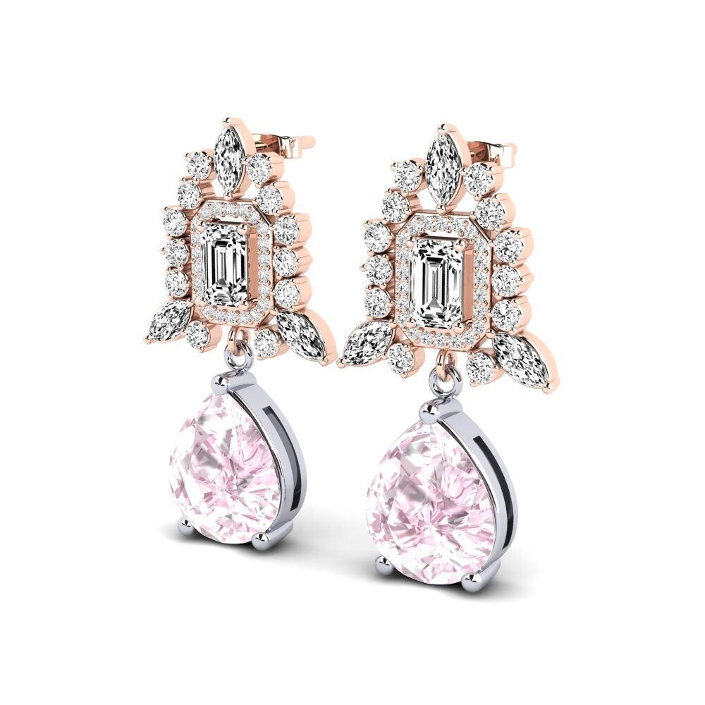 Vermelho & Branco-9K Kunzite Brincos Feminino Lanie