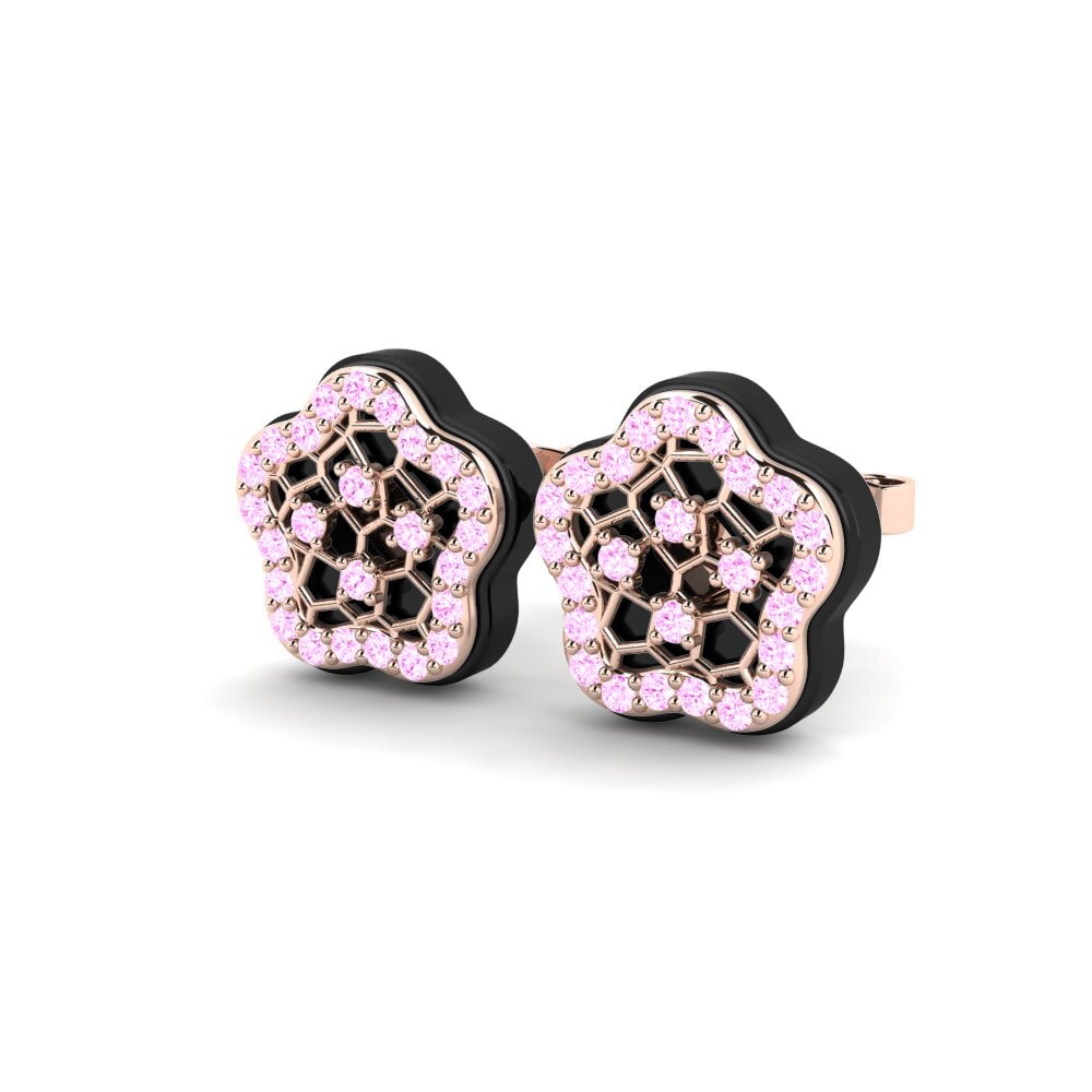 Safira Rosa Brincos Feminino Lanita