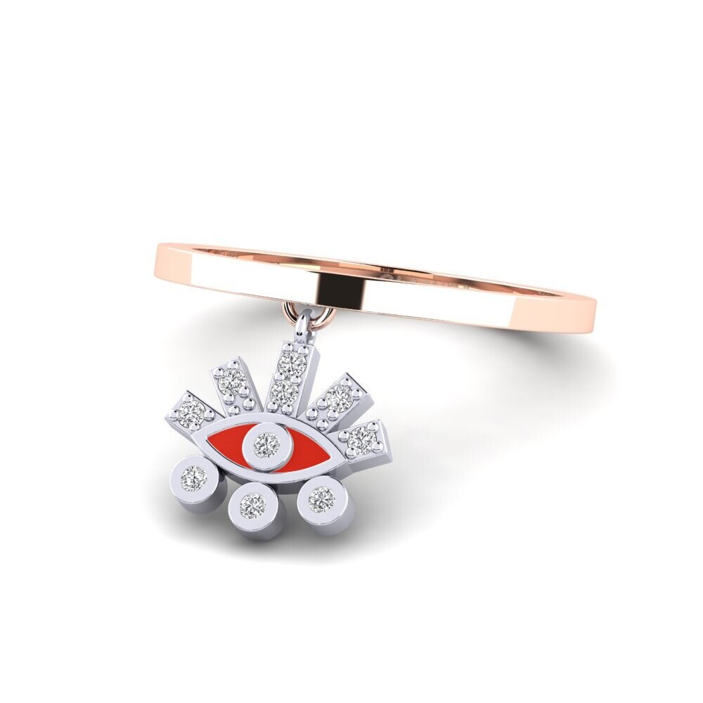 375 Rot & Weißgold Ring Laodikya