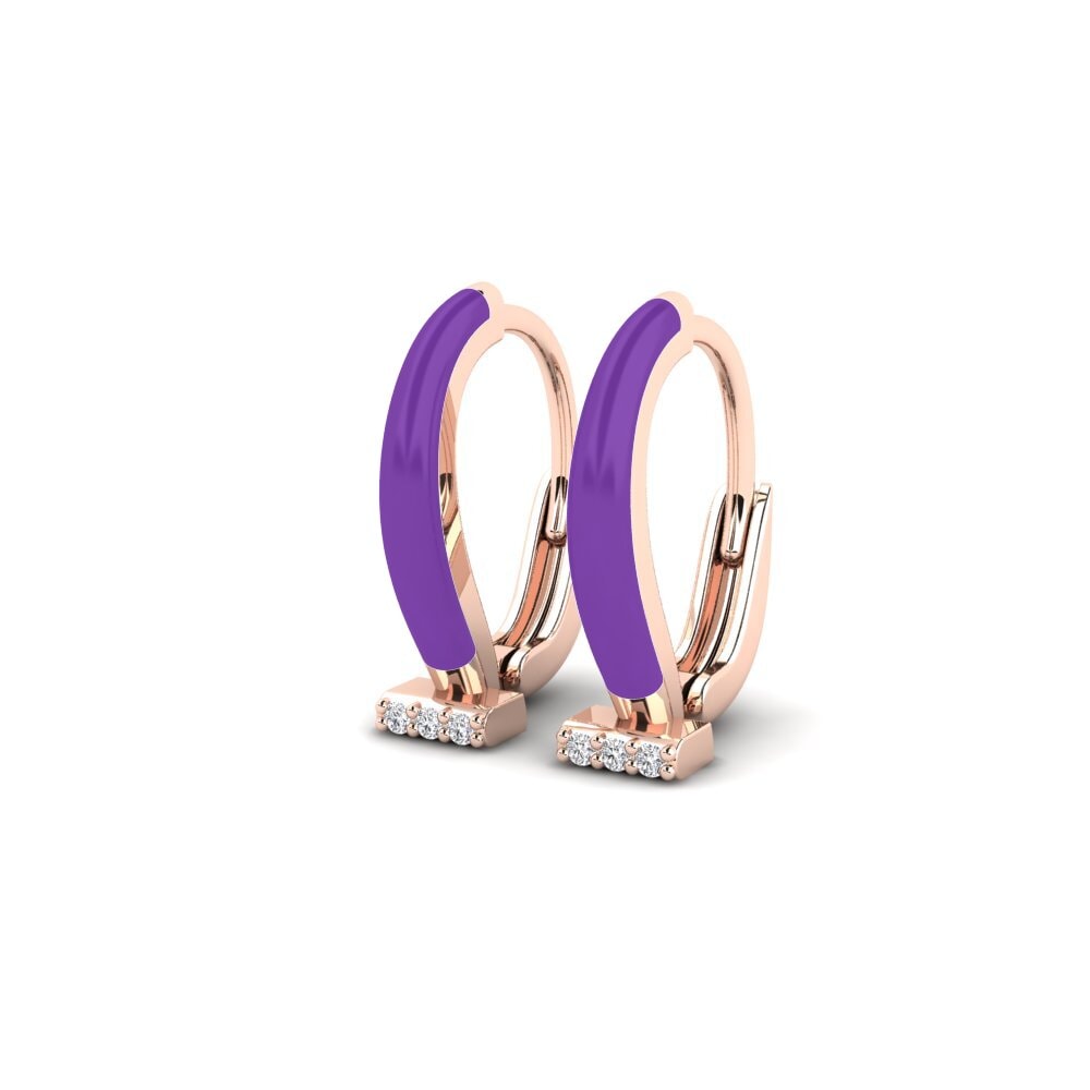 14k Oro Rosa Pendiente de mujer Laousses