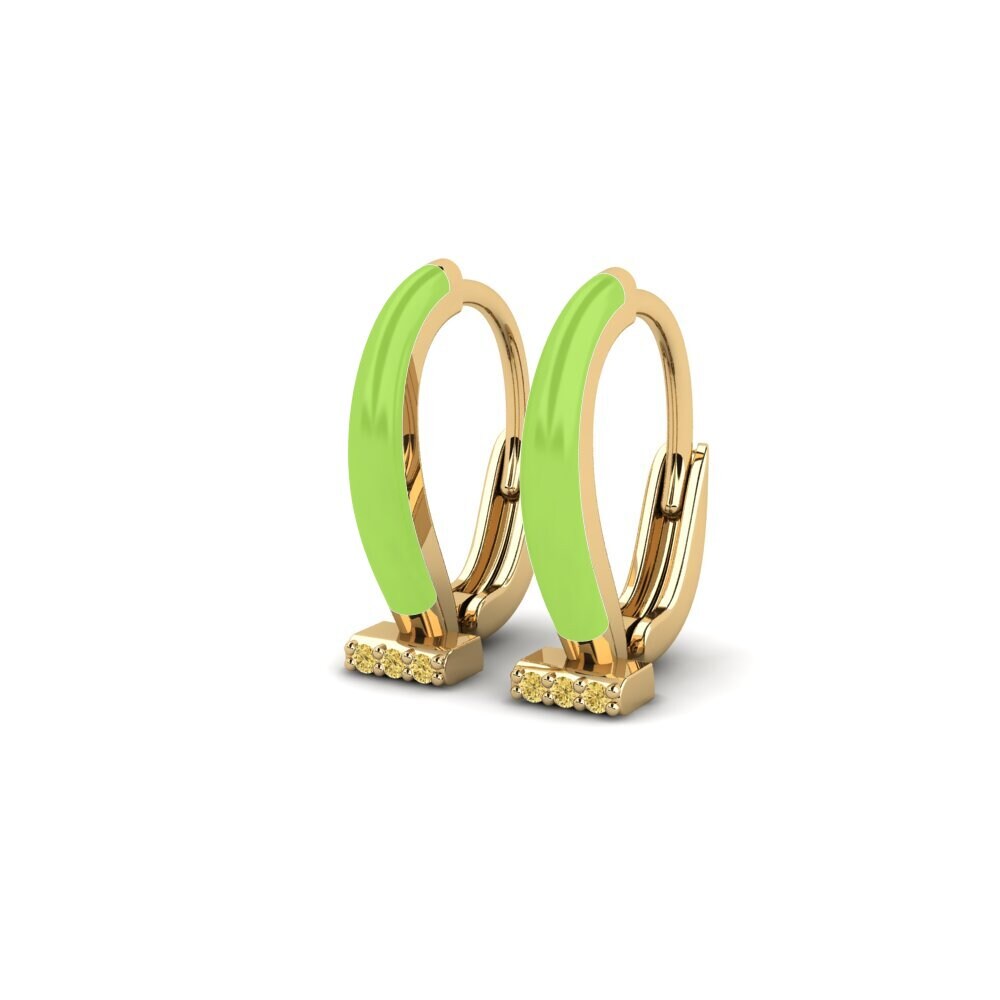 Diamante Amarillo Pendiente de mujer Laousses