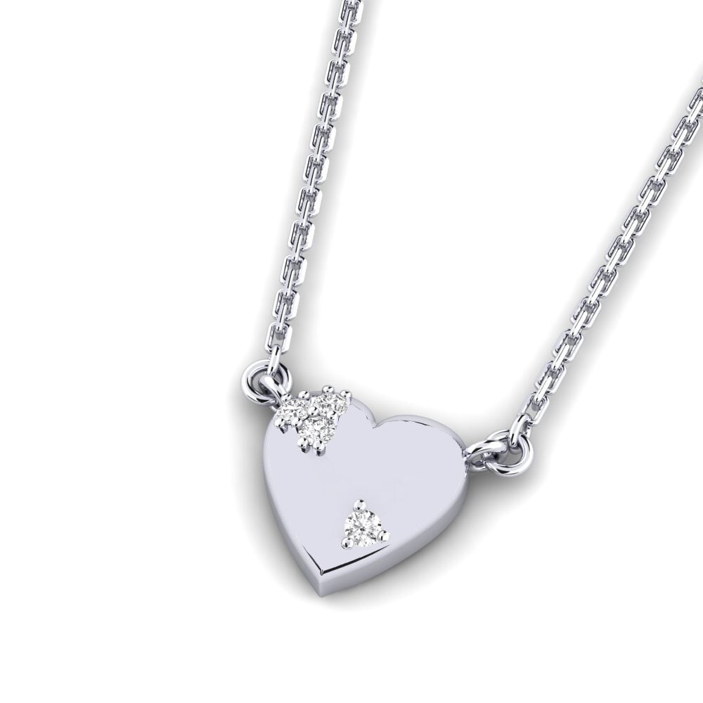 14k Oro Blanco Collar de Mujer Lapafa