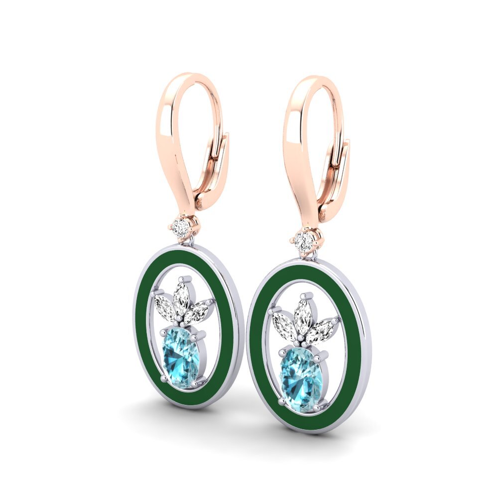 Circón Azul Pendiente de mujer Lapelosa