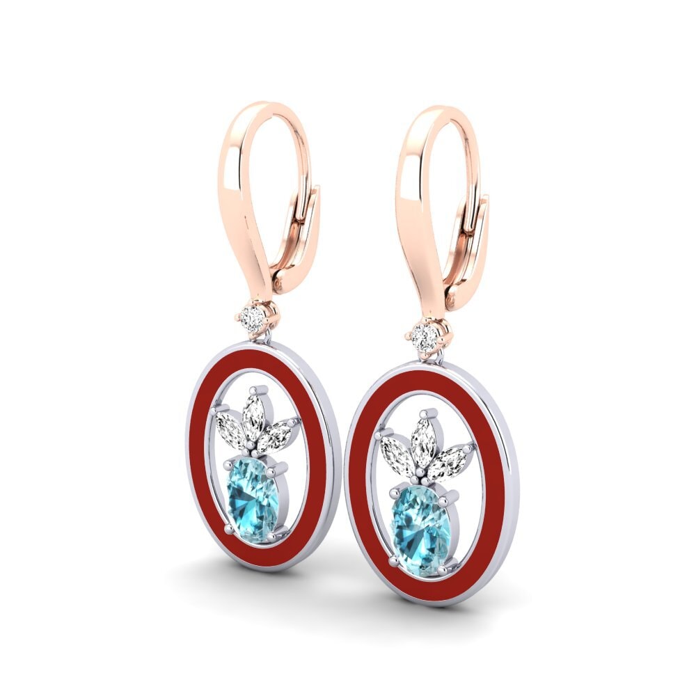 Circón Azul Pendiente de mujer Lapelosa