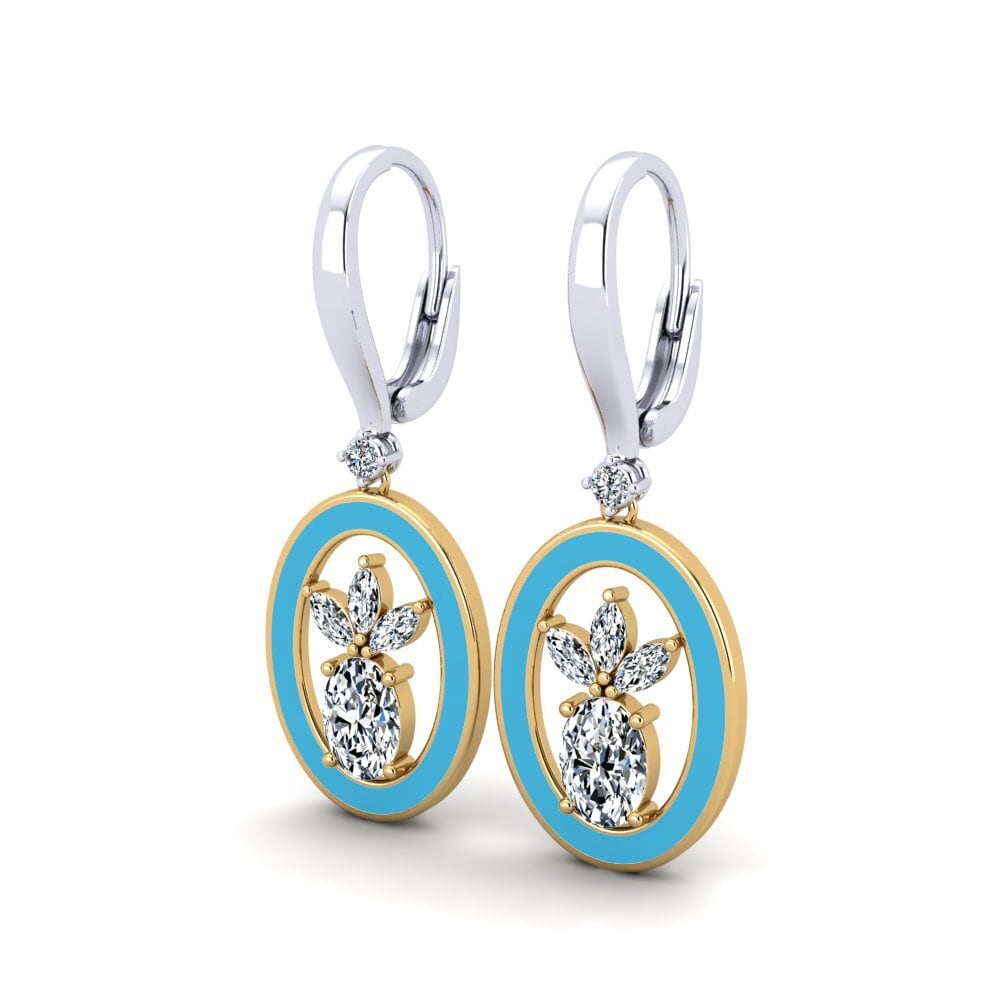 750 Weiß & Gelbgold Damen ohrring Lapelosa