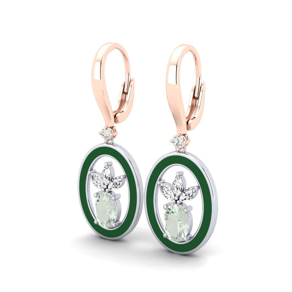 Amatista verde Pendiente de mujer Lapelosa