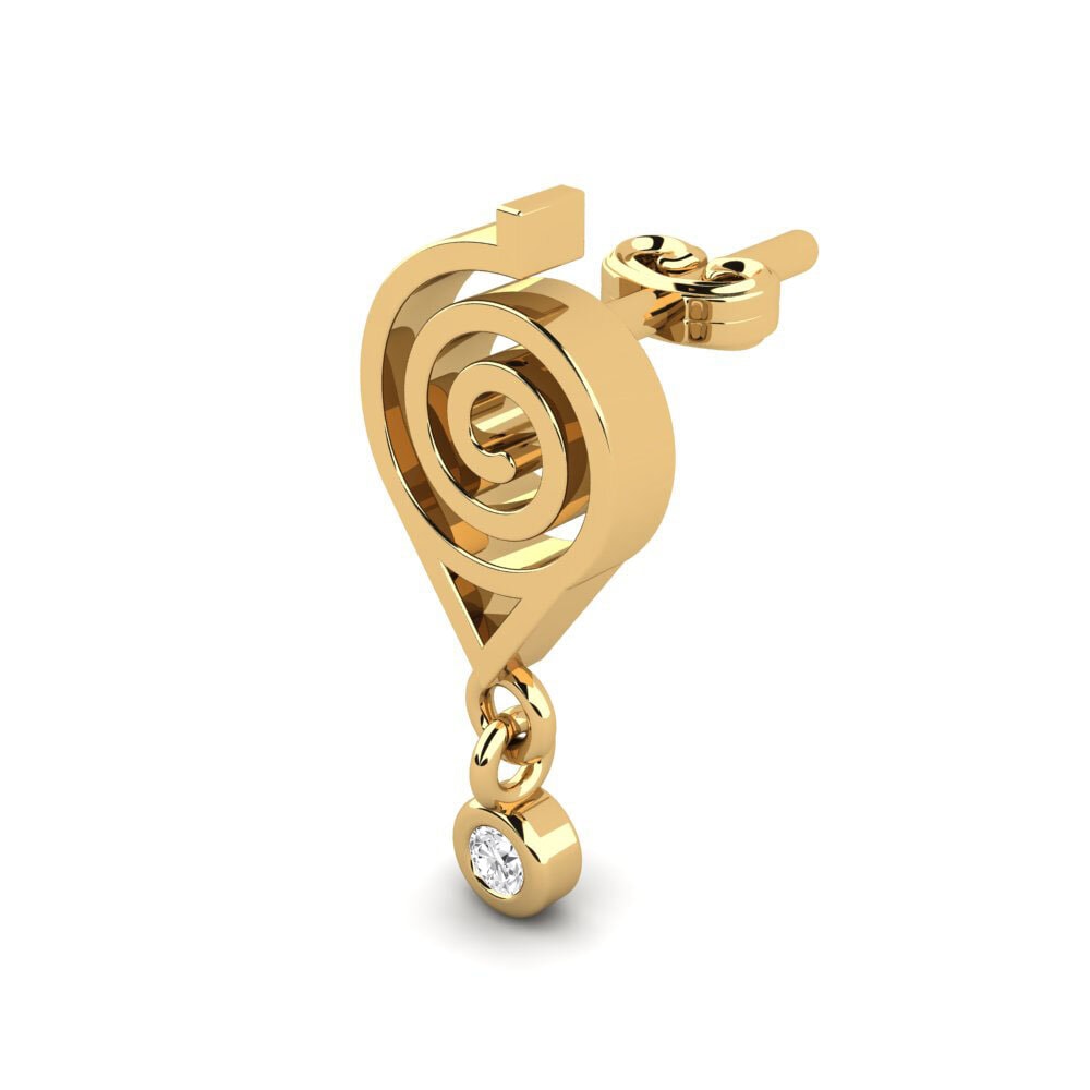 White sapphire Men's Earring Lapis