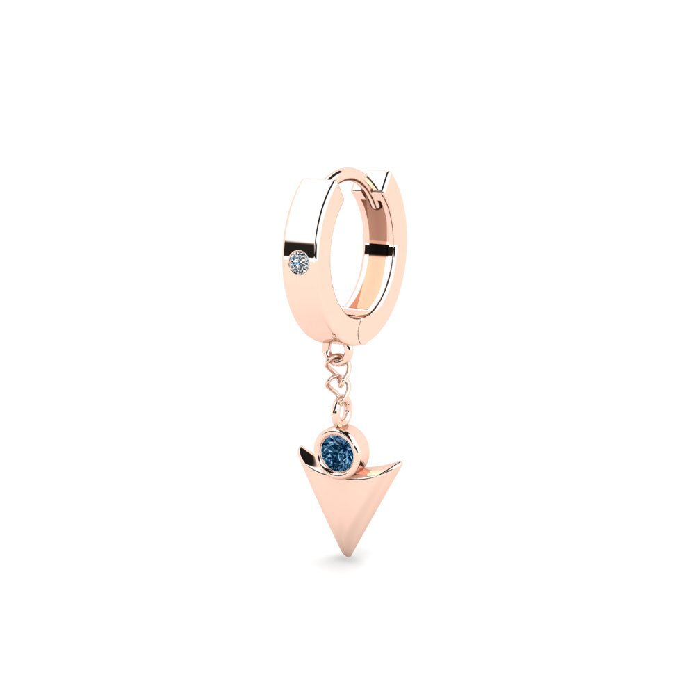 14k Oro Rosa Diamante Azul Pendiente para hombre Larme