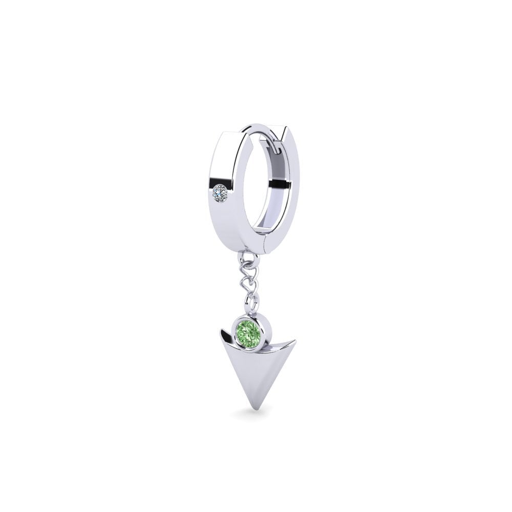 925 stříbro Zelený diamant Pánské náušnice Larme
