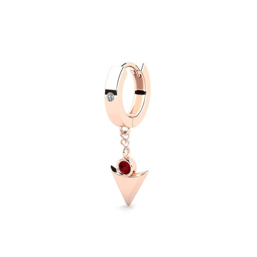 18ct Rose Gold Ruby Men's Earring Larme