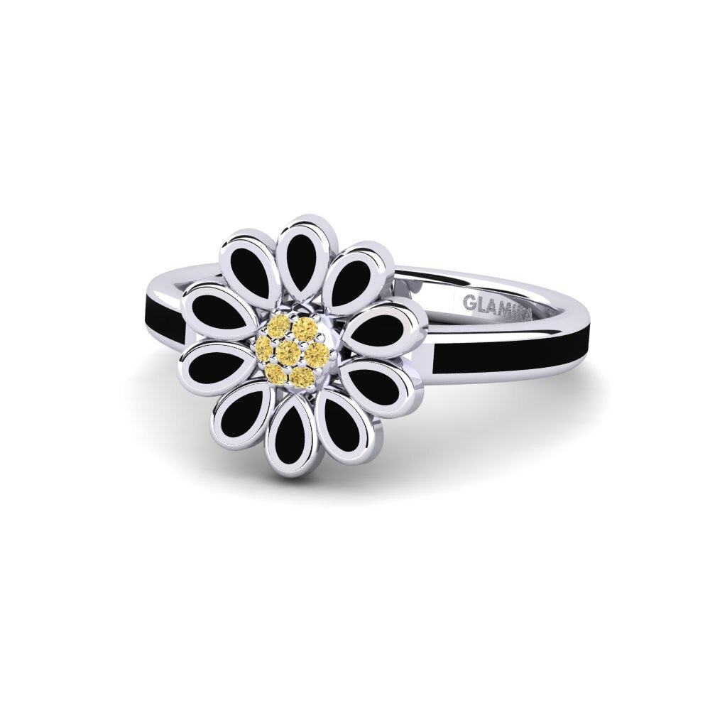 Diamante Amarillo Anillo Larry
