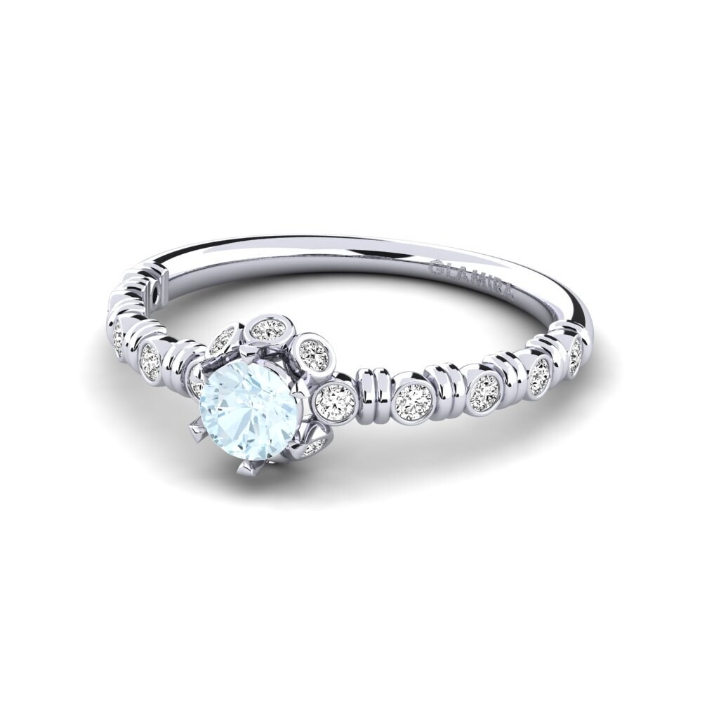 Aguamarina Anillo de compromiso Laskon