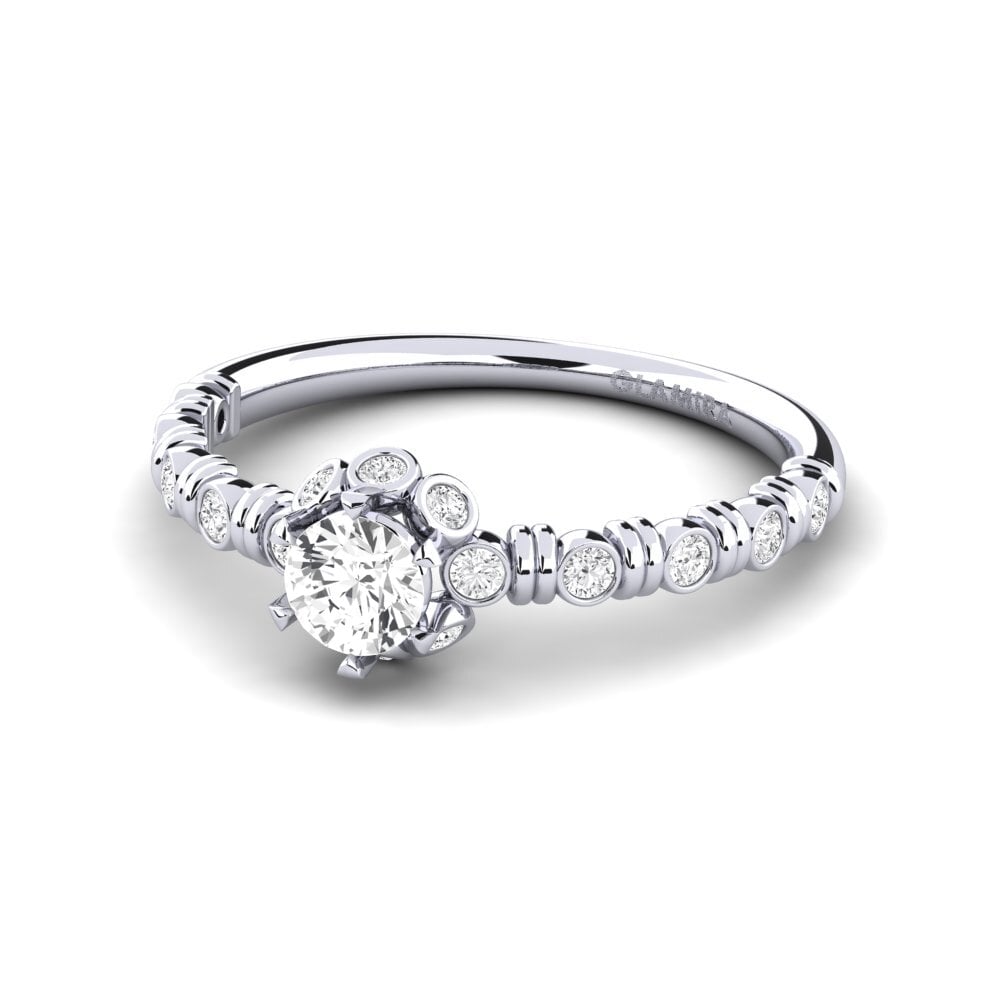 Zafiro blanco Anillo de compromiso Laskon