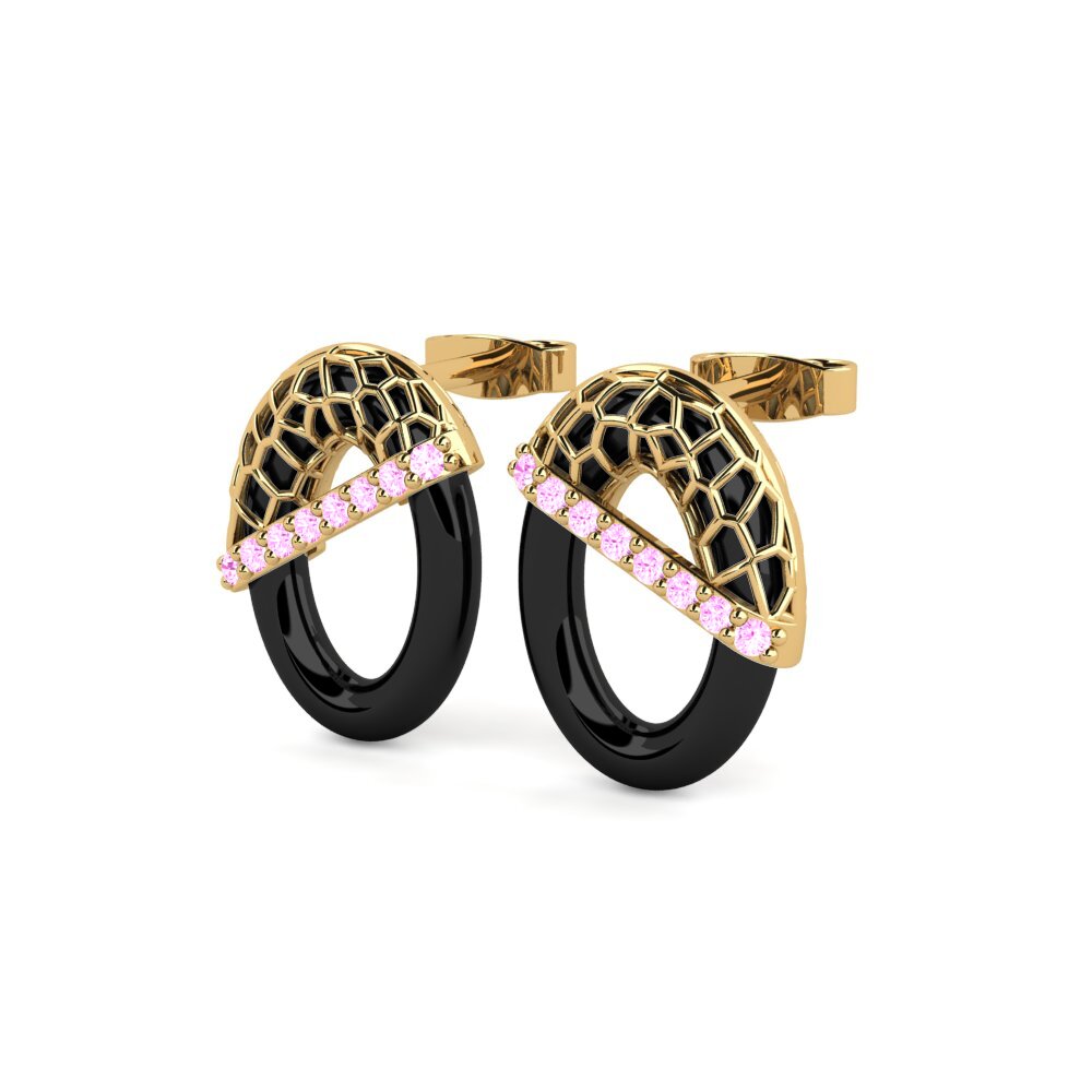 Safira Rosa Brincos Feminino Lasonya