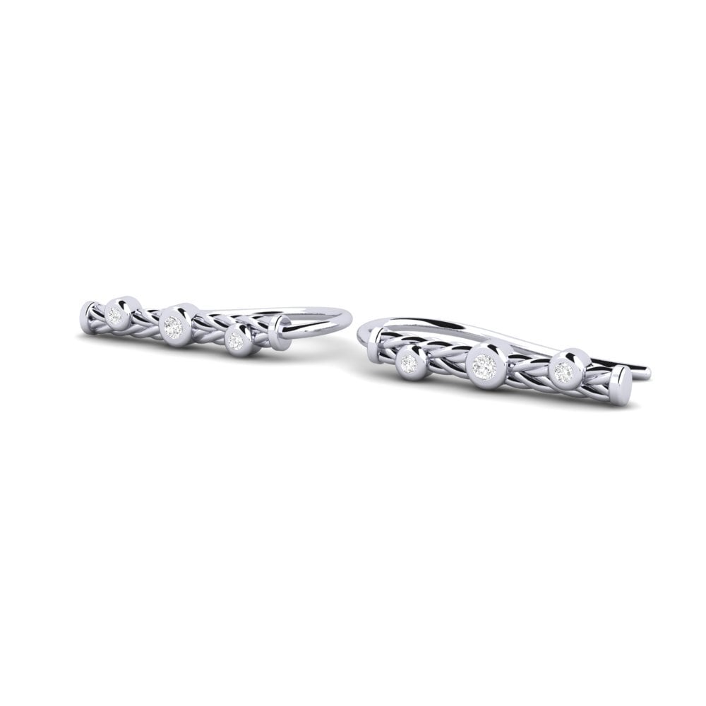 Weiß-Palladium Weißer Saphir Damen ohrring Lasselas - A