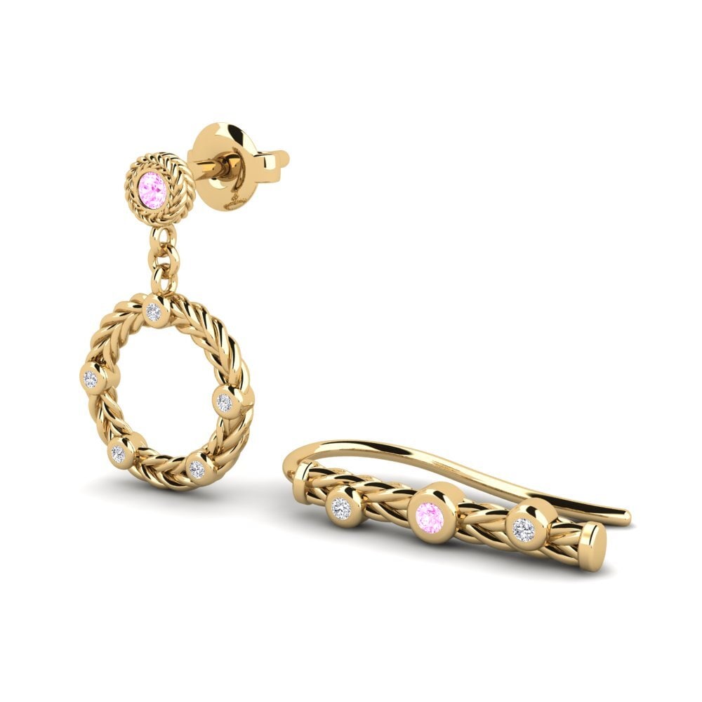 Đá Sapphire Hồng Bông tai nữ Lasselas - Set