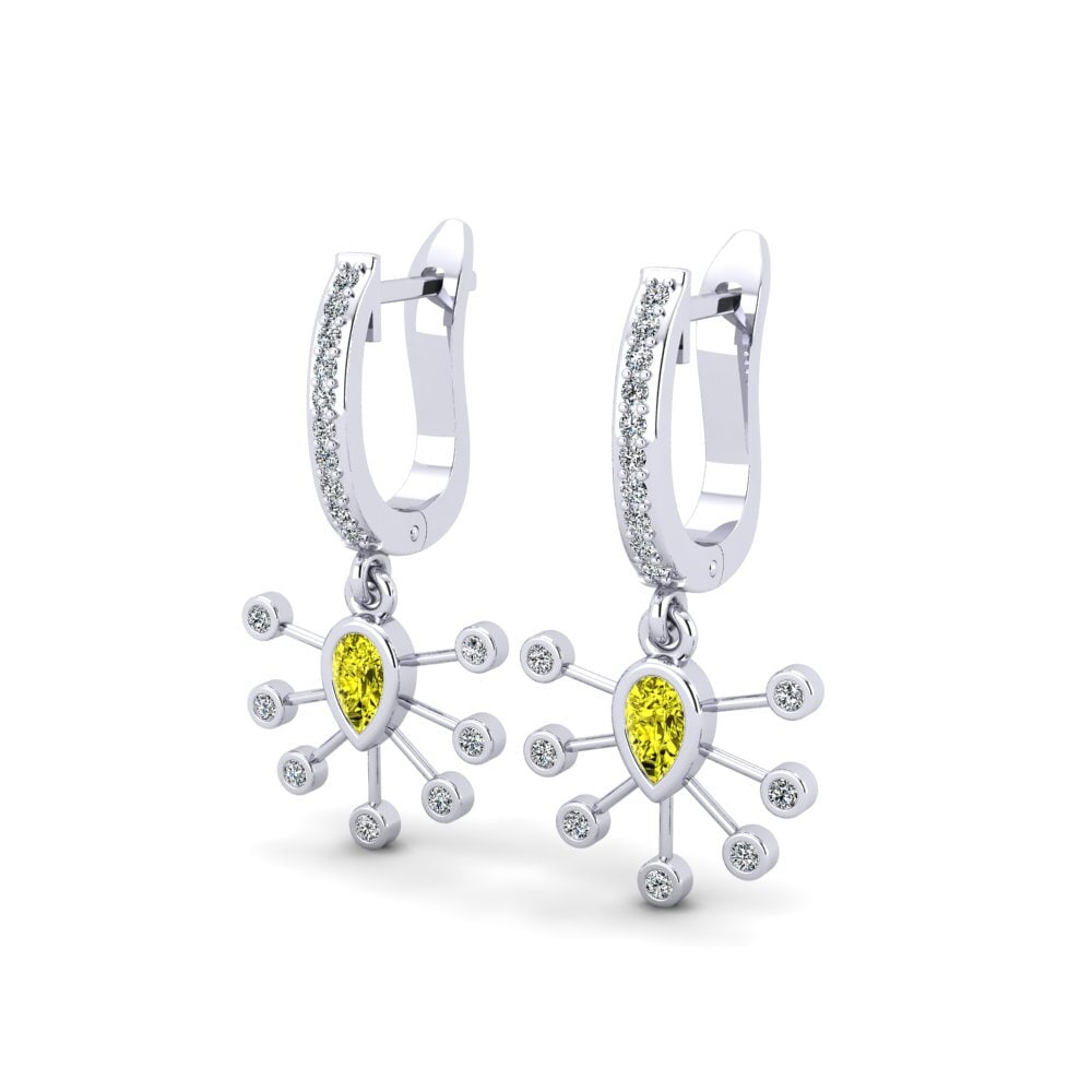 Pear Yellow Diamond Women's Earring Lasseter