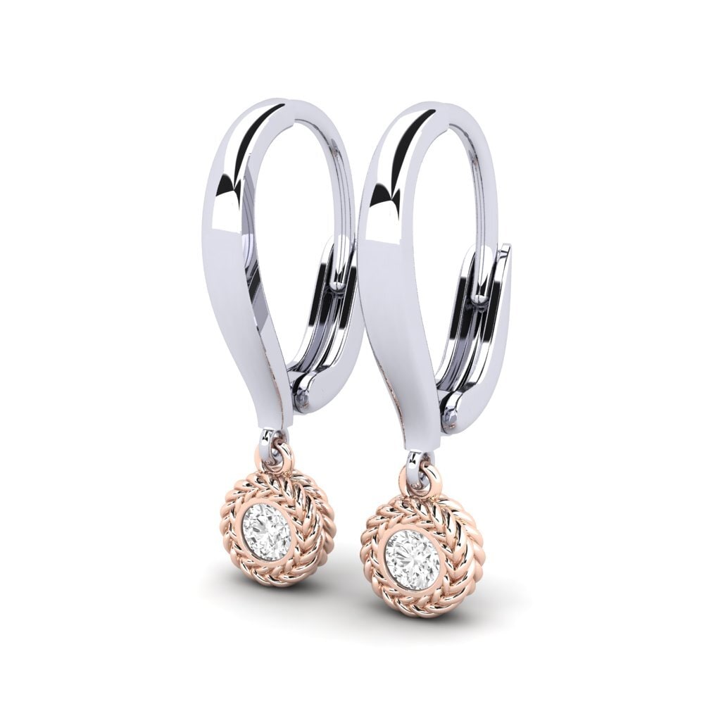 Weiß & Rotgold 585 Damen ohrring Latabian