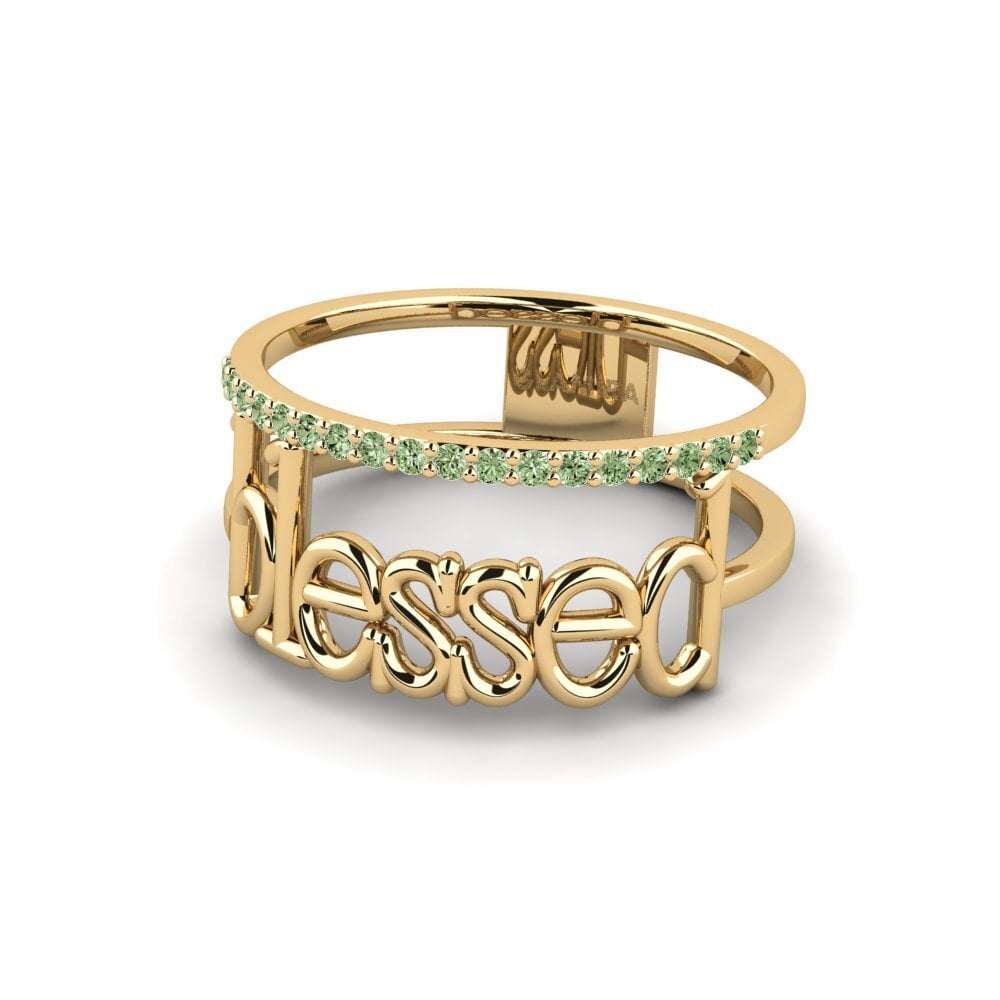 Diamante Verde Anel Lato