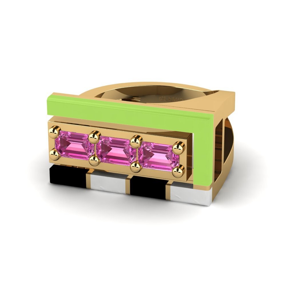 Verlobungsringe 3 & 5 Stones Rosa Topas