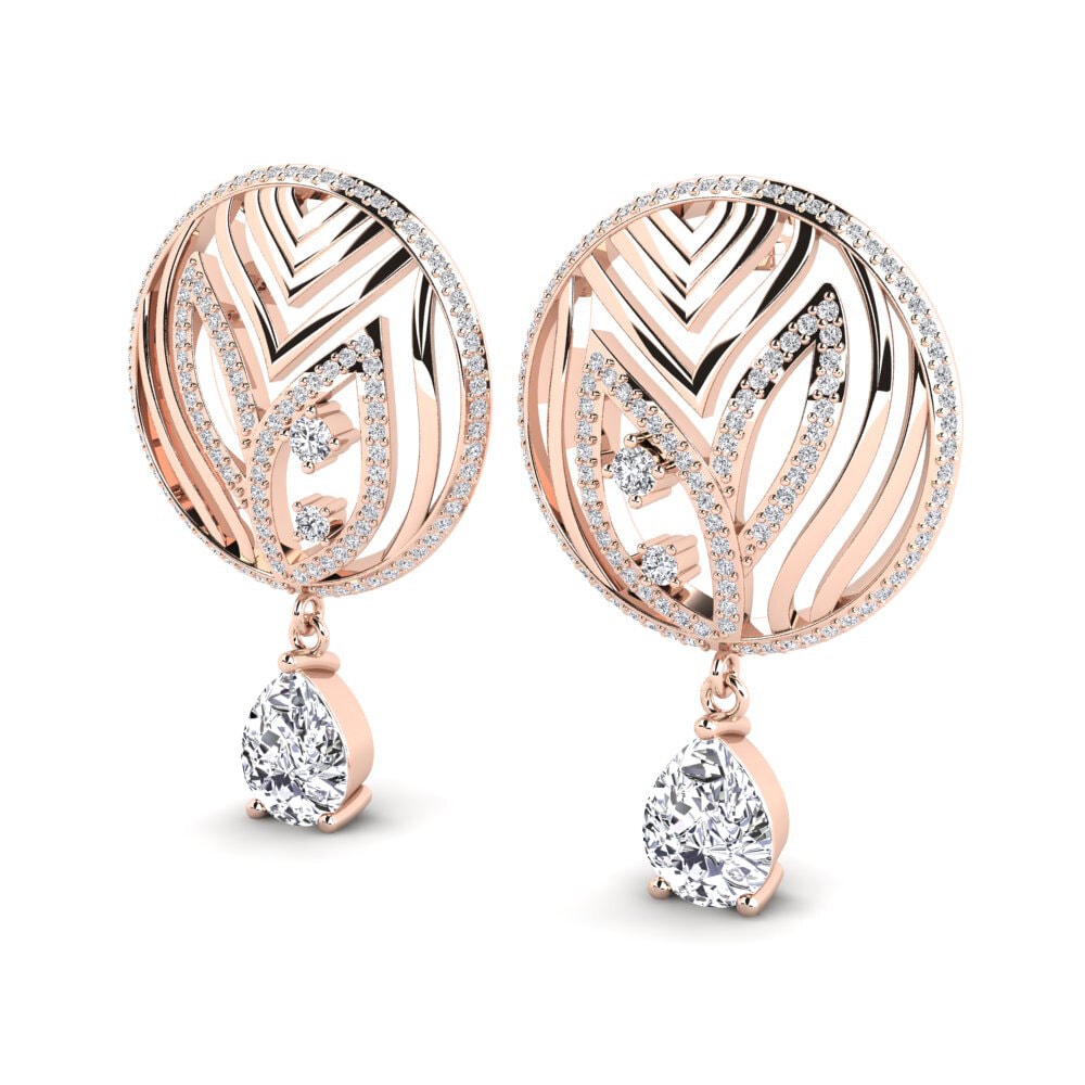 14k Oro Rosa Pera Pendiente de mujer Laurana