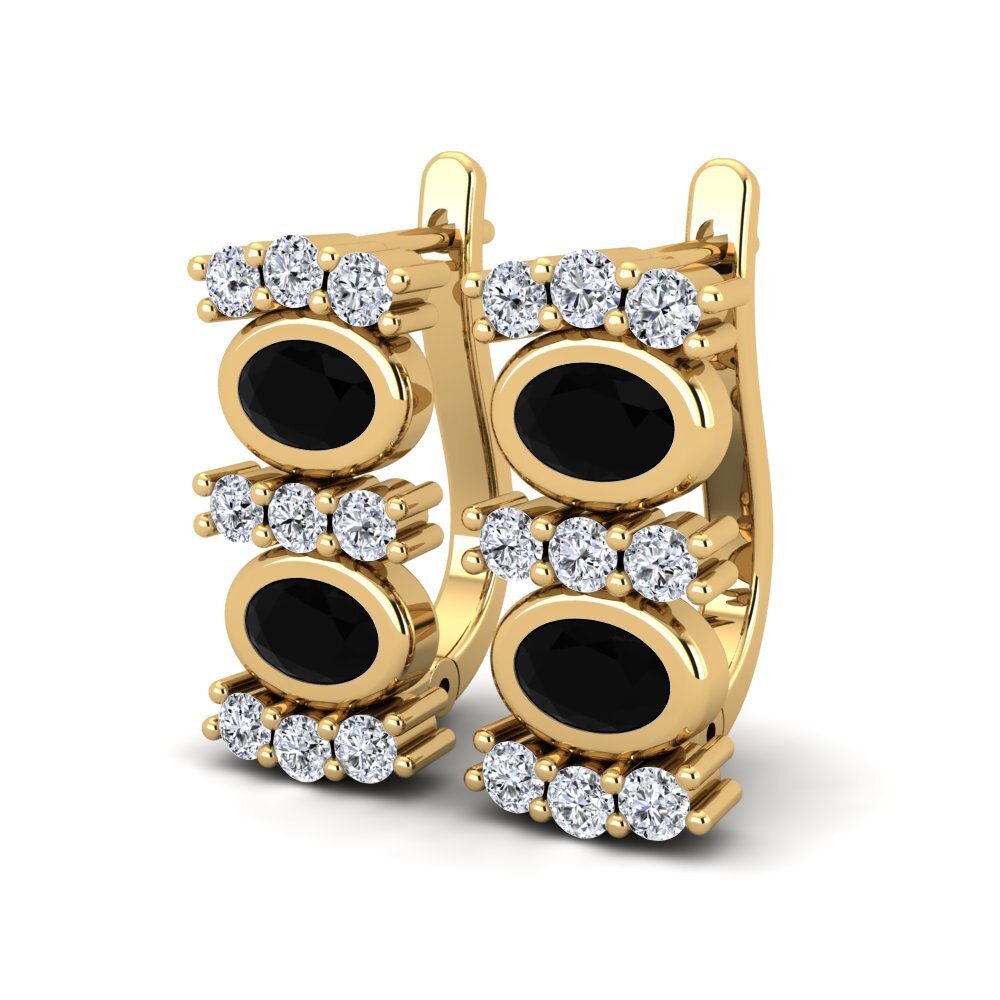 Đá Sapphire Đen Bông tai nữ Laurel