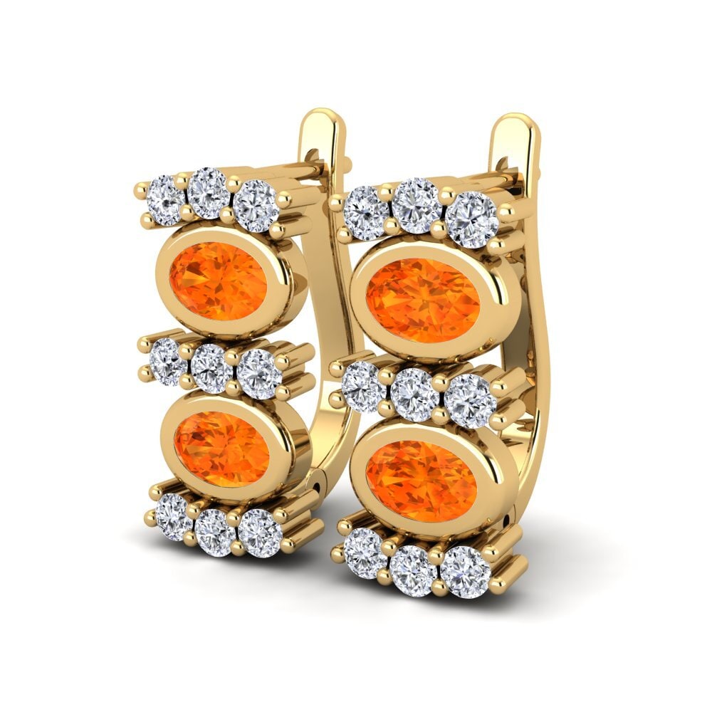Orangefarbener Saphir Damen ohrring Laurel