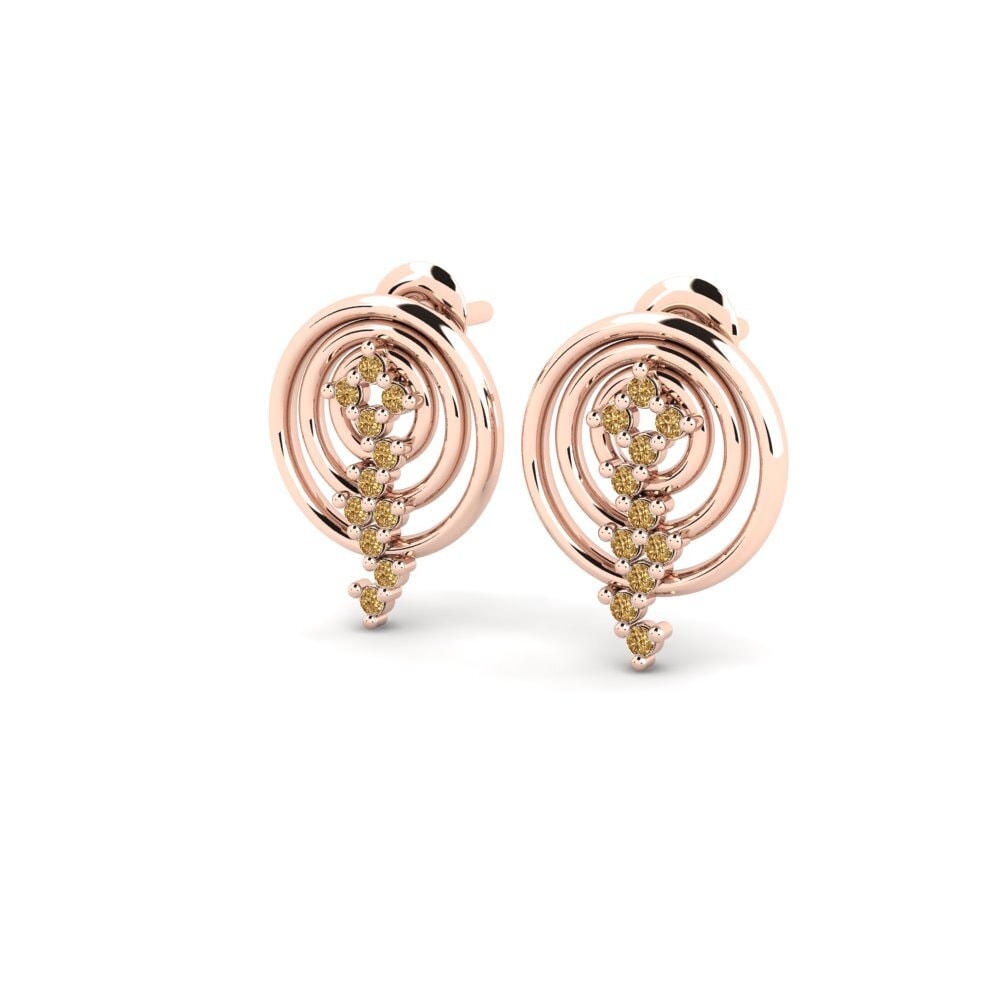 Oro Rosso 750 Diamante Marrone Orecchino da donna Laurelin