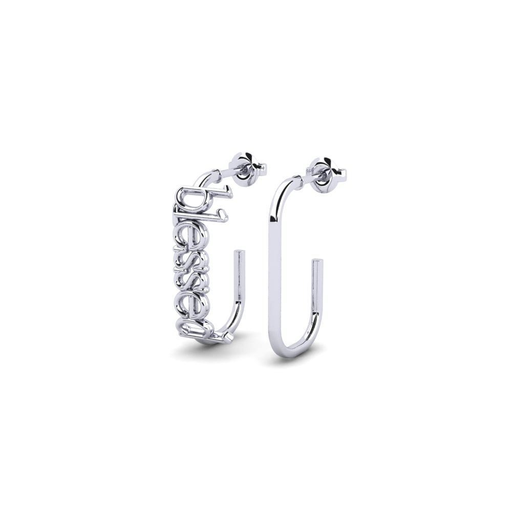 14k Oro Blanco Pendiente Laventille