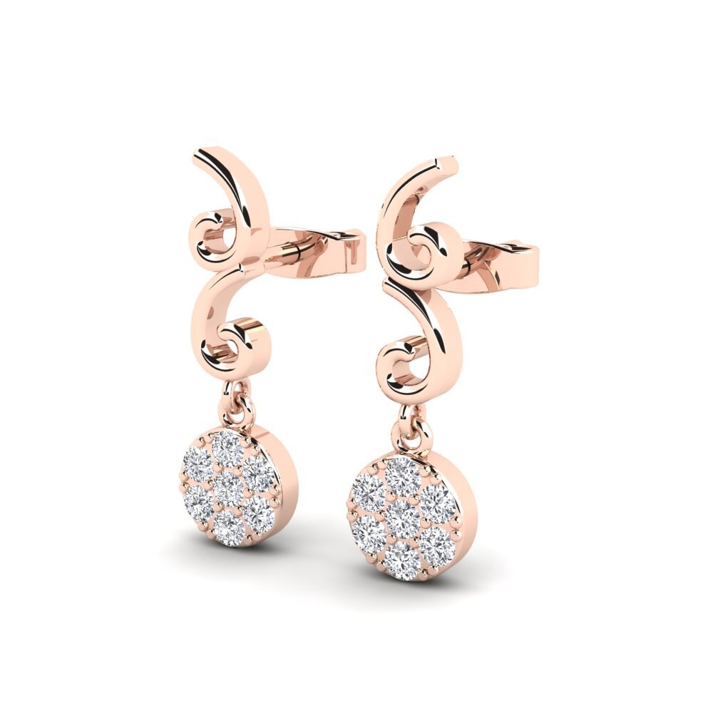 Or rose 585 Boucle d'oreille femme Lavi