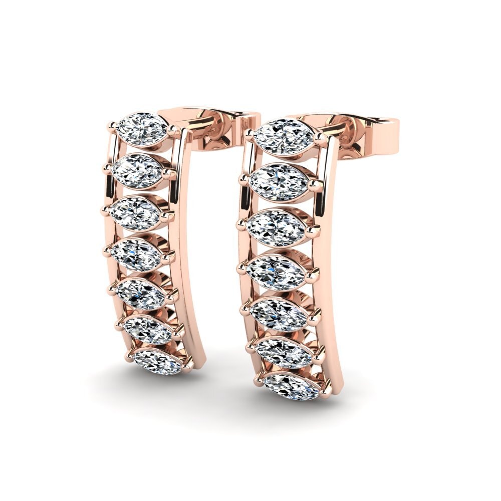 14k Oro Rosa Marquesa Pendiente de mujer Lavone