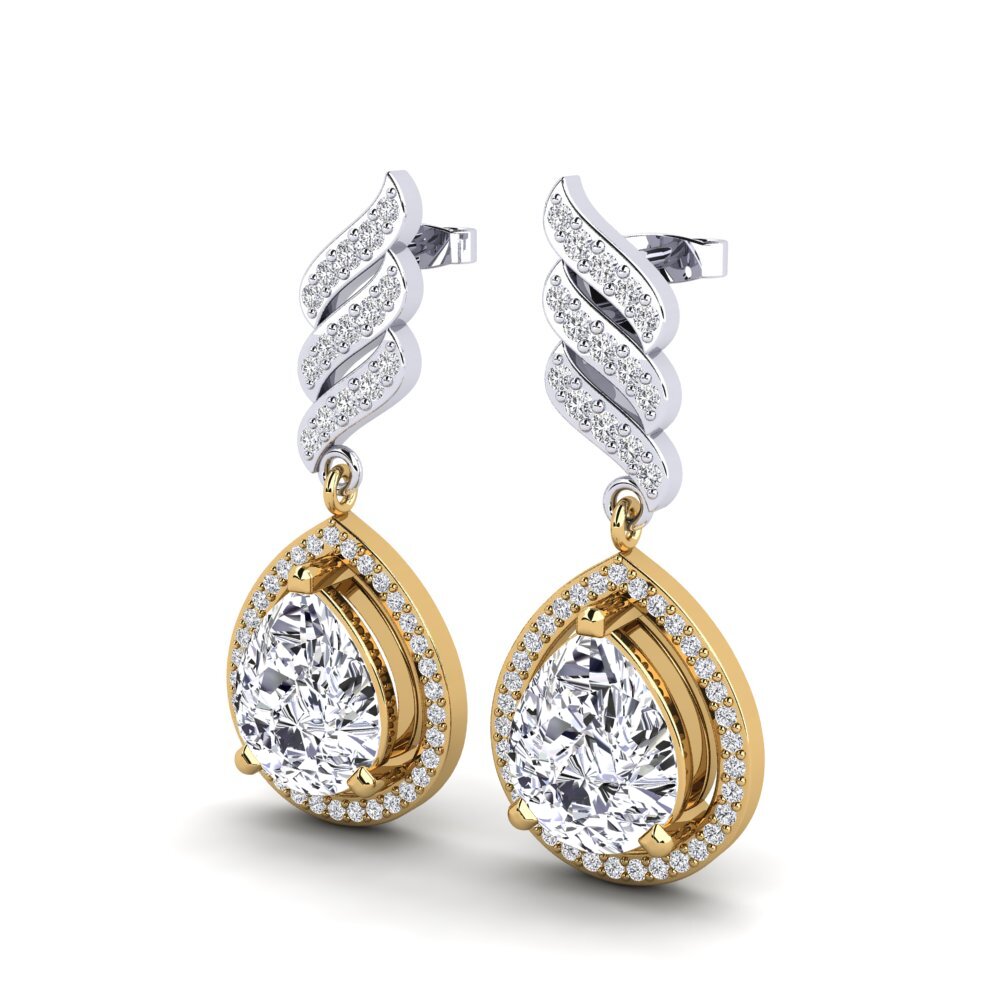 14ct Yellow & White Gold Women's Earring Lavonna