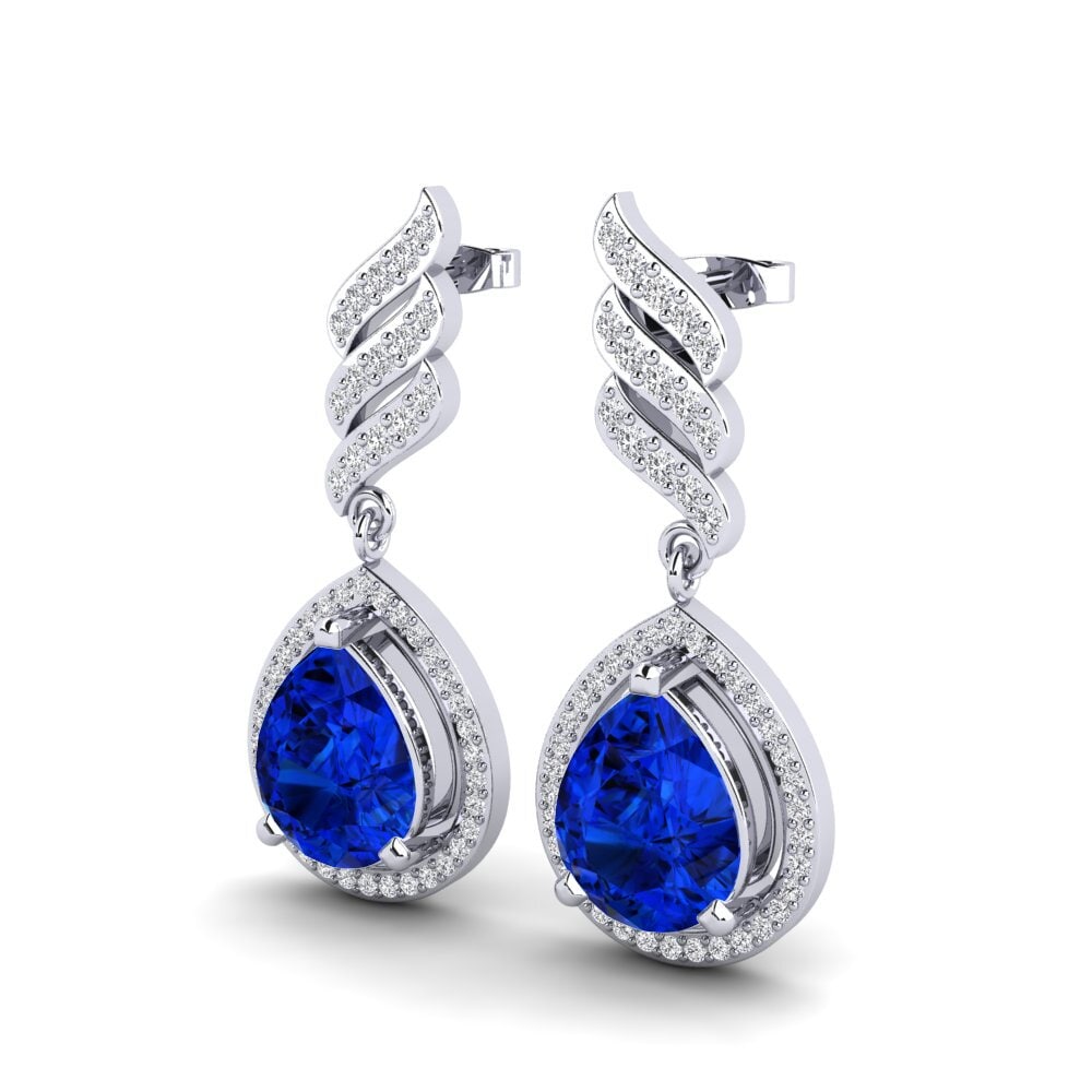 Pear Sapphire (Lab Created) Women's Earring Lavonna
