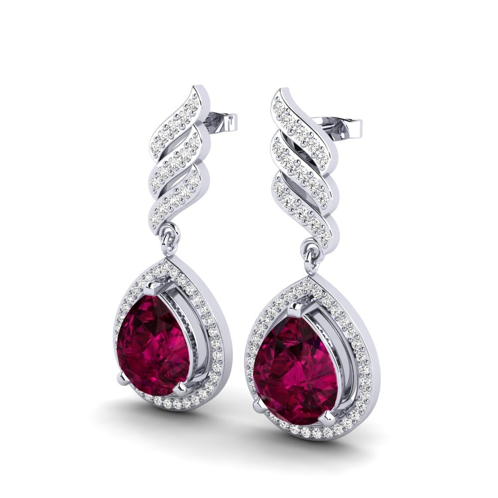 Đá Rhodolite Bông tai nữ Lavonna