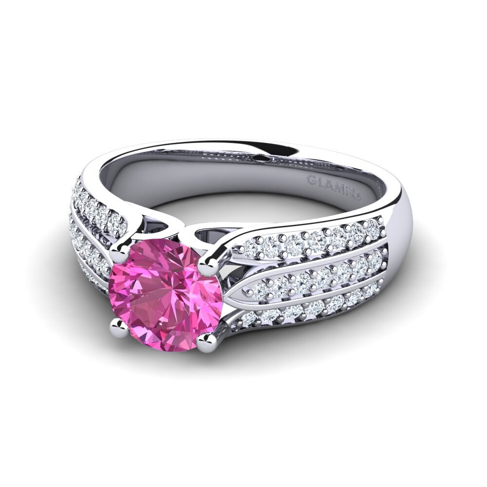 9ct White Gold Pink Topaz Engagement Ring Agatha 1.00 crt