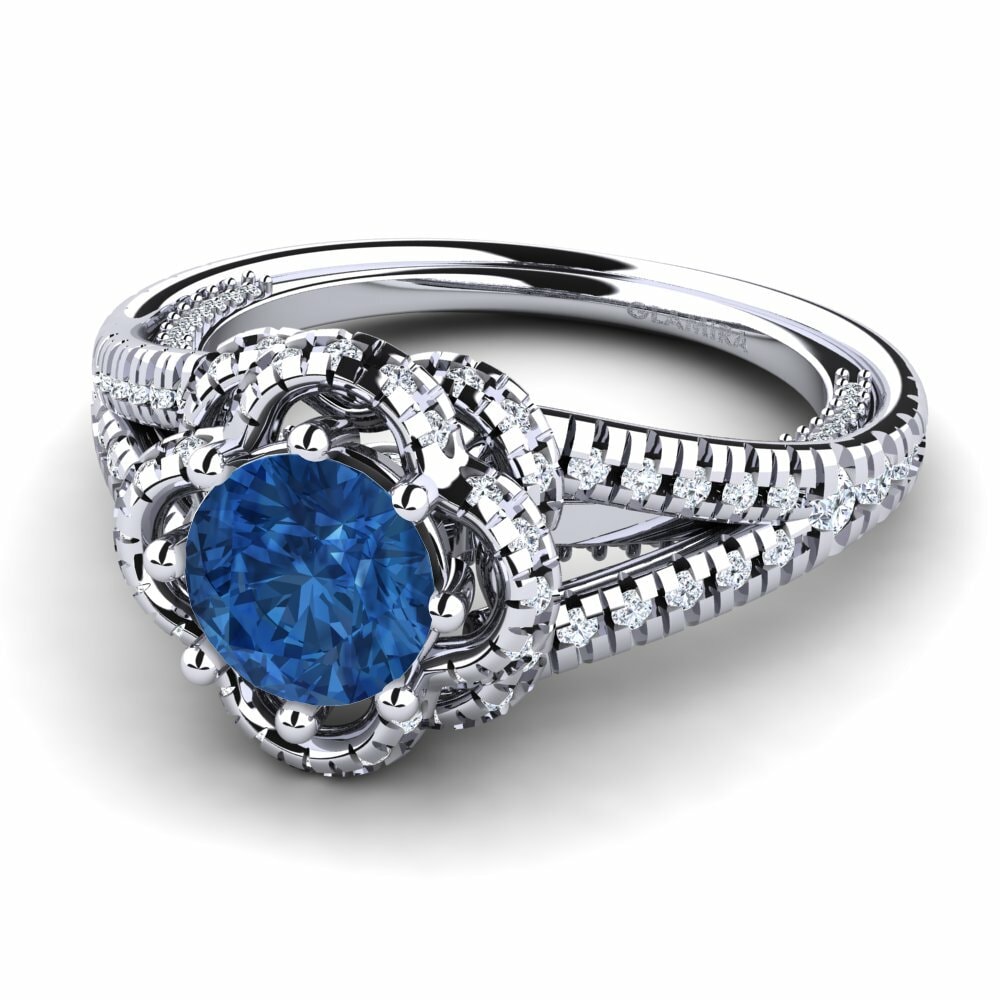 Zircone Bleu Foncé Bague Alceste
