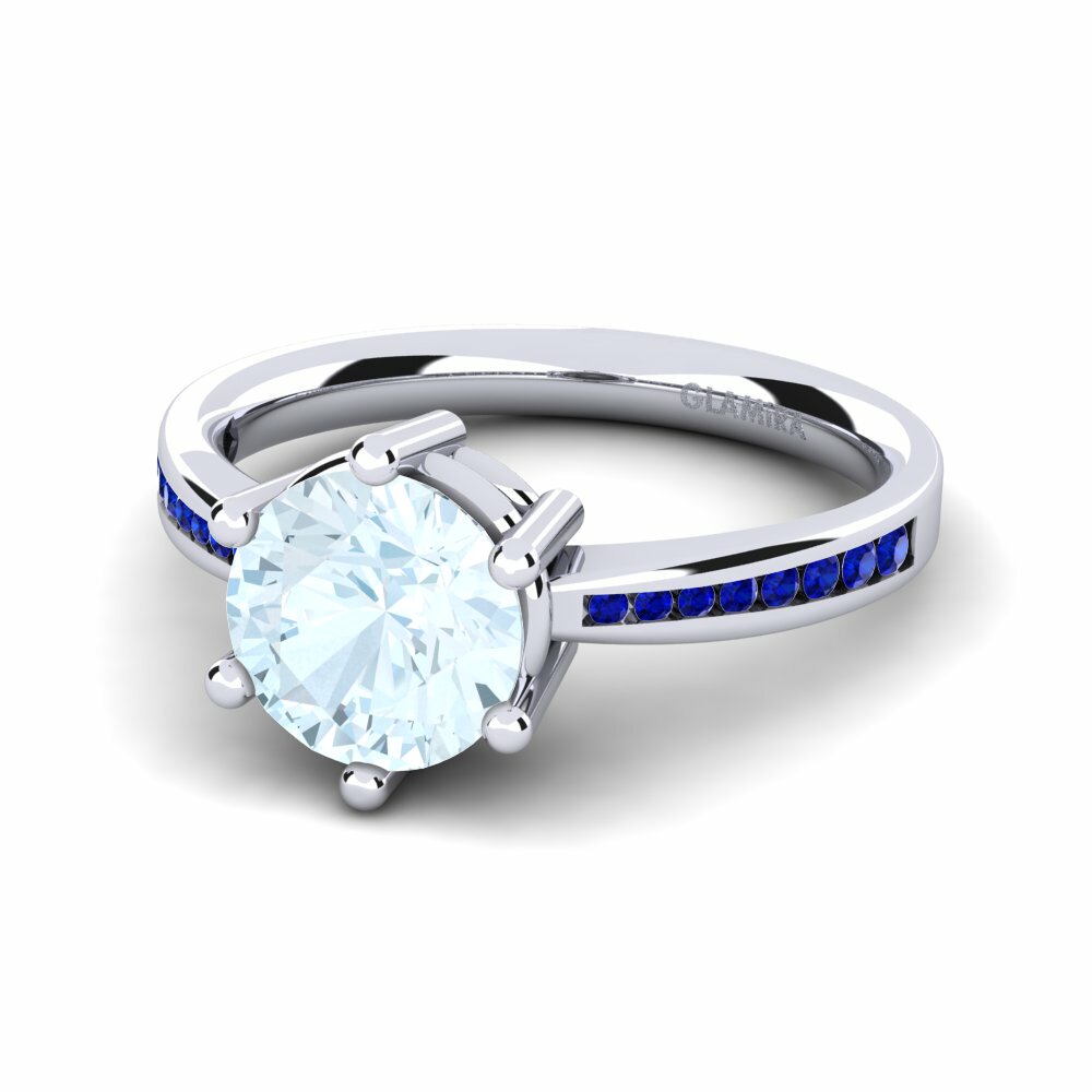Aguamarina Anillo de compromiso Alita 1.6 crt