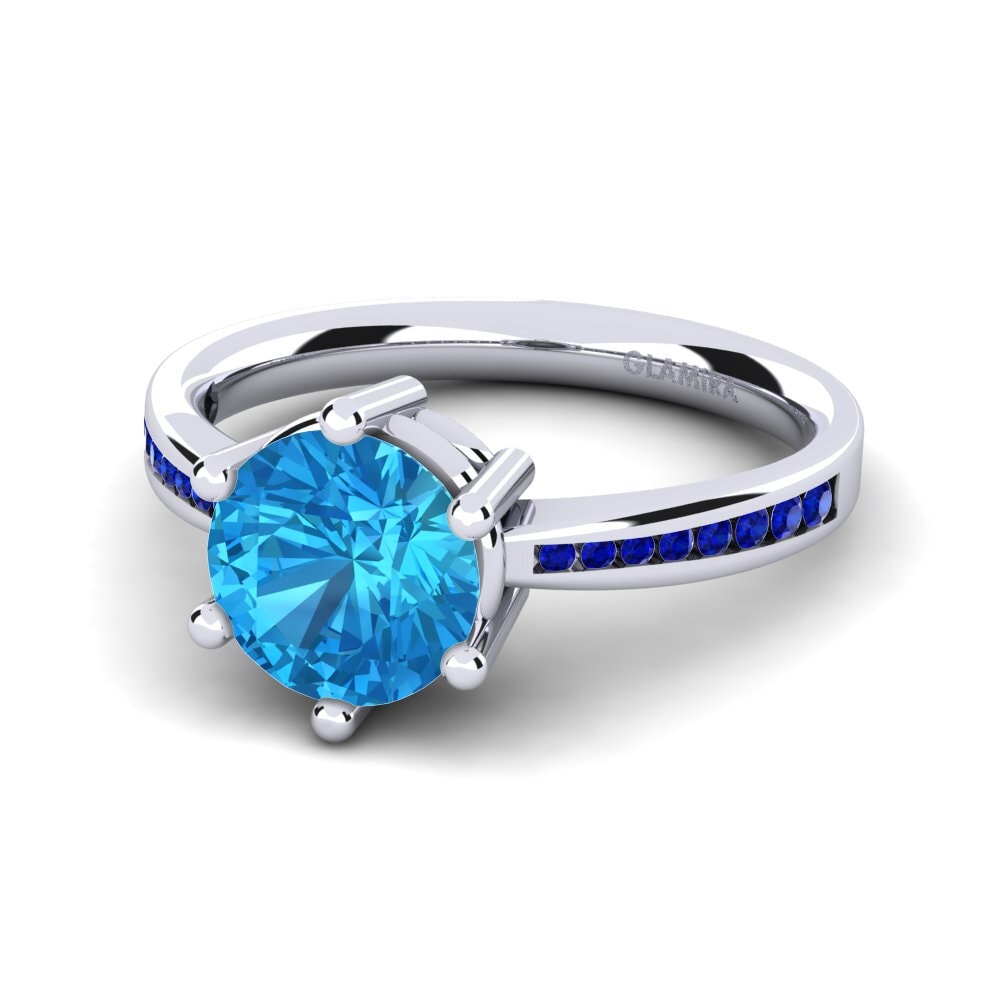 Blue Topaz Engagement Ring Alita 1.6 crt