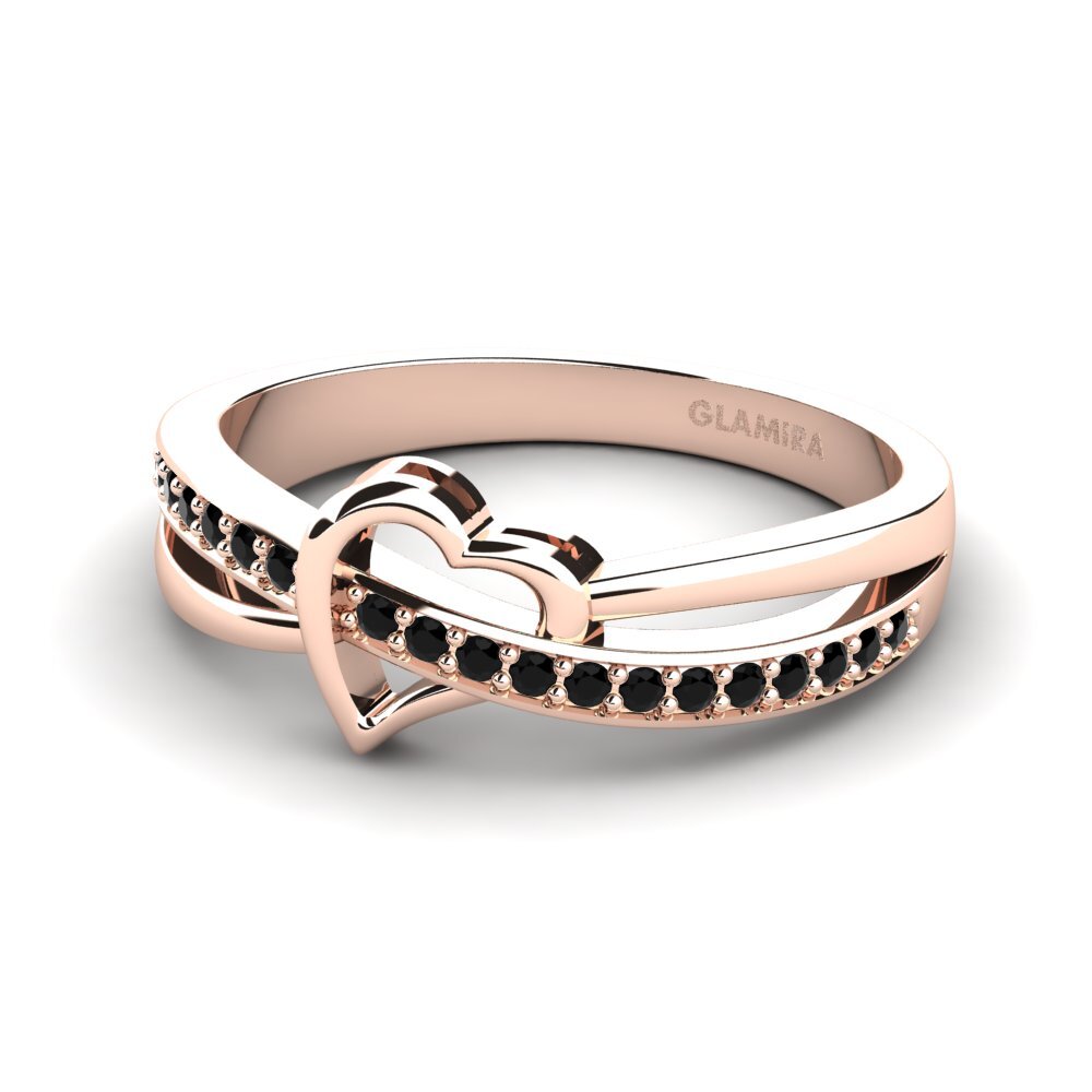 14ct Rose Gold Black Onyx Ring Amelie
