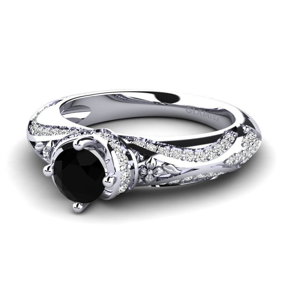 Ónix Negro Anillo de compromiso Amorina