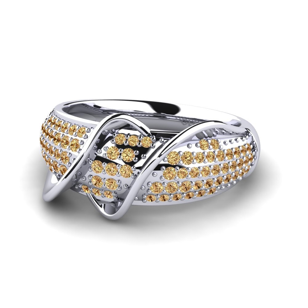 950 Platinum Brown Diamond Ring Anuca